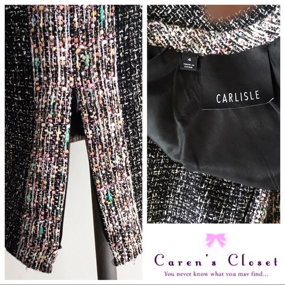 Carlisle Black Tweed Shift Mini Dress - Picture 7 of 8